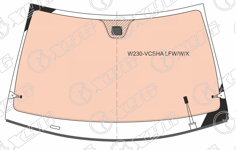 Стекло лобовое с обогревом щеток MERCEDES-BENZ SL-CLASS (W230) XYG W230-VCSHA LFW/W/X