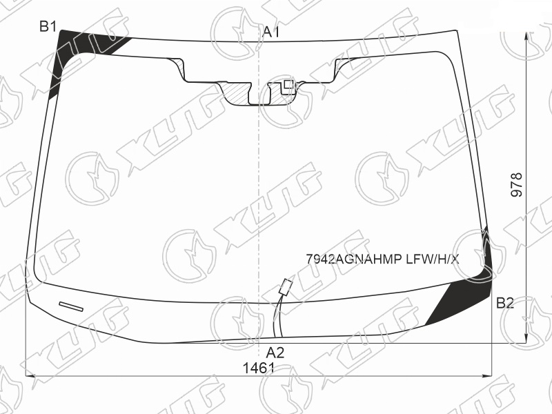 Стекло лобовое с обогревом щеток SUBARU LEGACY, OUTBACK XYG 7942AGNAHMP LFW/H/X 