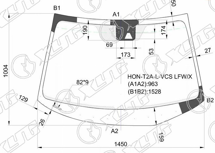 Стекло лобовое с камерой HONDA ACCORD XYG HON-T2A-L-VCS LFW/X 