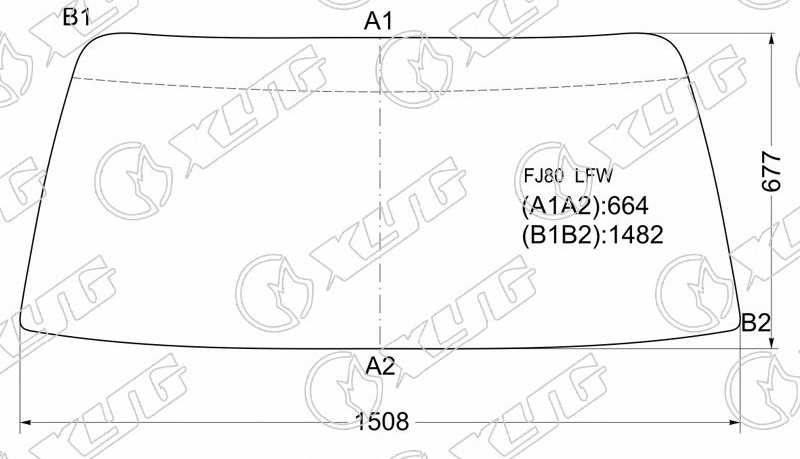 Стекло лобовое в резинку TOYOTA LAND CRUISER, LEXUS LX 450 XYG FJ80 LFW 