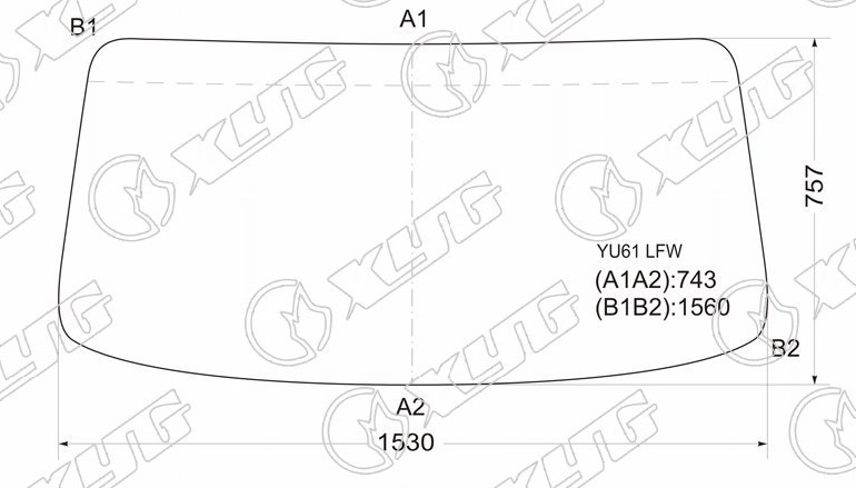 Стекло лобовое в резинку TOYOTA DYNA, HINO DUTRO XYG YU61 LFW 