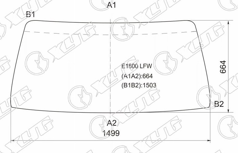 Стекло лобовое в резинку MAZDA BONGO BRAWNY XYG E1800 LFW 