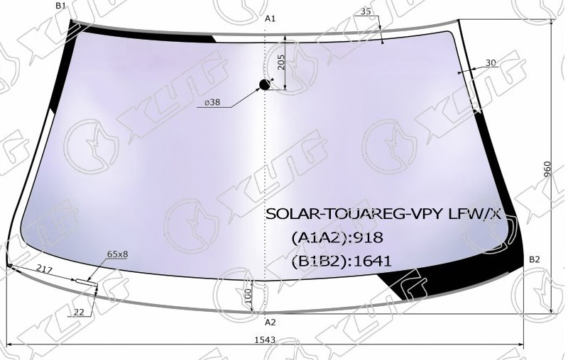 Стекло лобовое атермальное VOLKSWAGEN TOUAREG XYG SOLAR-TOUAREG-VPY LFW/X