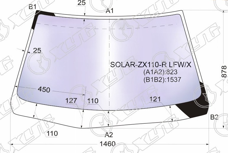 Стекло лобовое атермальное TOYOTA MARK II, MARK II BLIT XYG SOLAR-ZX110-R LFW/X 