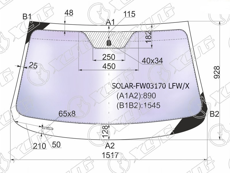 Стекло лобовое атермальное KIA SORENTO XYG SOLAR-FW03170 LFW/X 