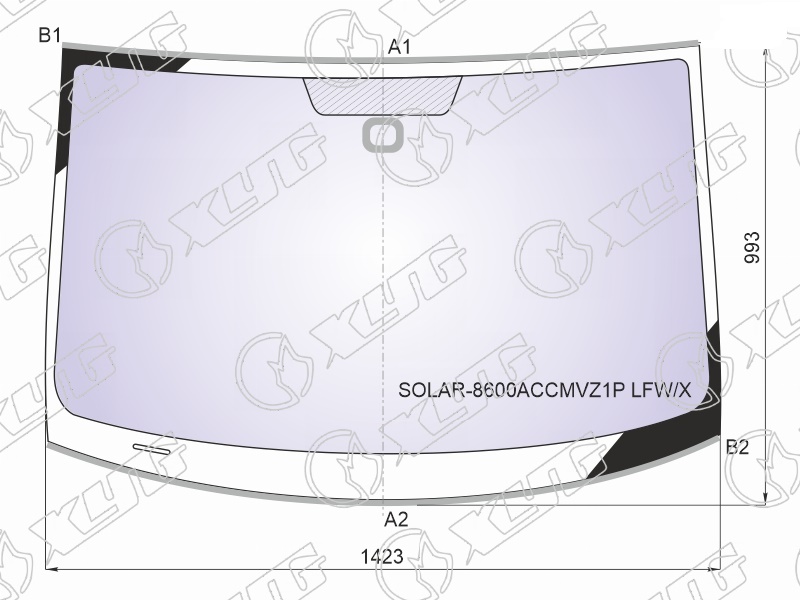 Стекло лобовое атермальное VOLKSWAGEN GOLF XYG SOLAR-8600ACCMVZ1P LFW/X 