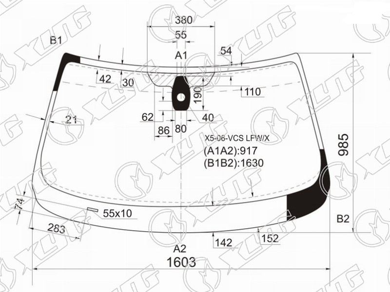 Стекло лобовое BMW X5 XYG X5-06-VCS LFW/X