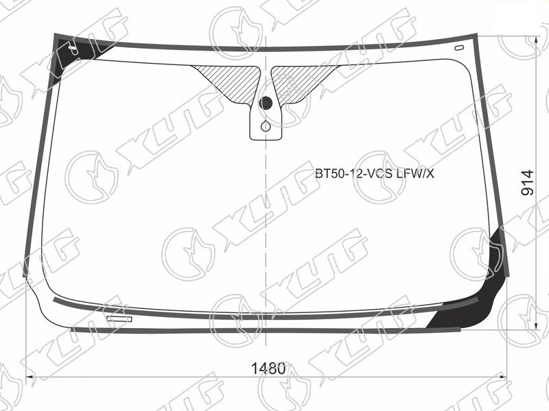 Стекло лобовое FORD RANGER PICK UP, MAZDA BT50 XYG BT50-12-VCS LFW/X 