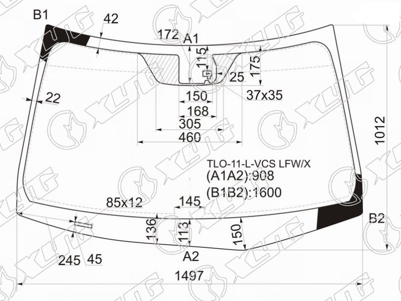 Стекло лобовое HONDA ACCORD XYG TLO-11-L-VCS LFW/X 