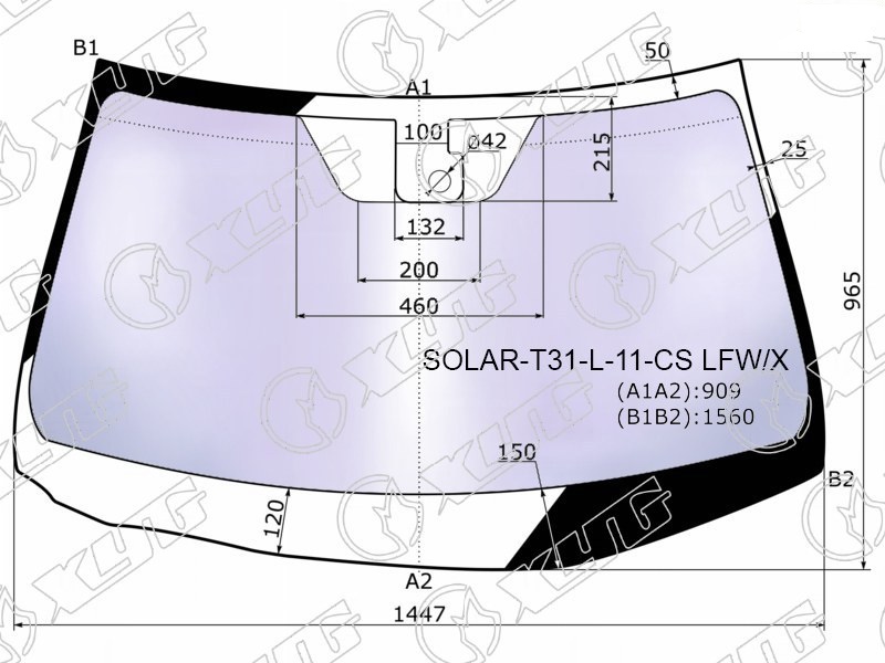 Стекло лобовое атермальное NISSAN X-TRAIL XYG SOLAR-T31-L-11-CS LFW/X 