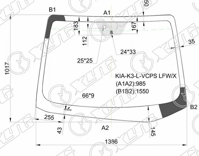 Стекло лобовое KIA CERATO XYG KIA-K3-L-VCPS LFW/X 