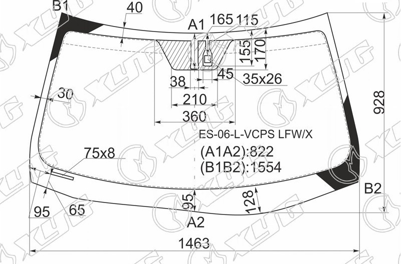 Стекло лобовое LEXUS ES 350 XYG ES-06-L-VCPS LFW/X 