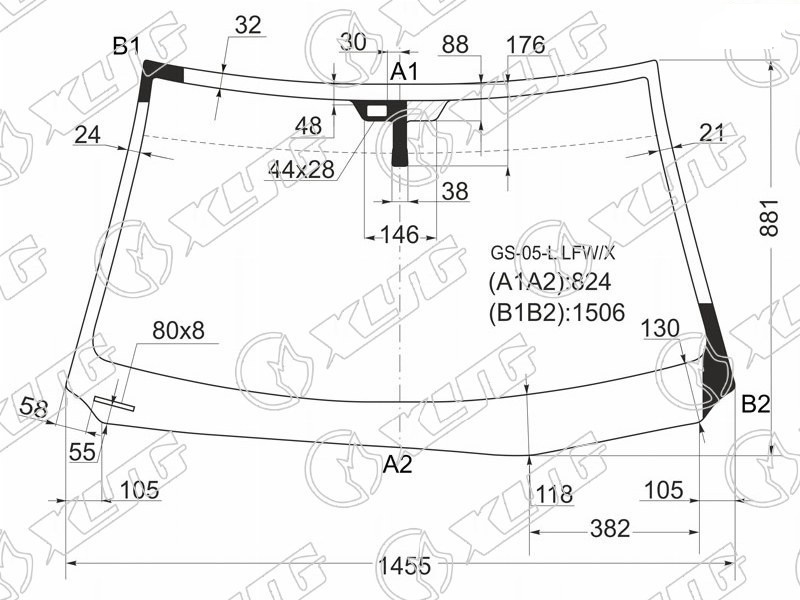 Стекло лобовое LEXUS GS 300, 350, 430, 460 XYG GS-05-L LFW/X 