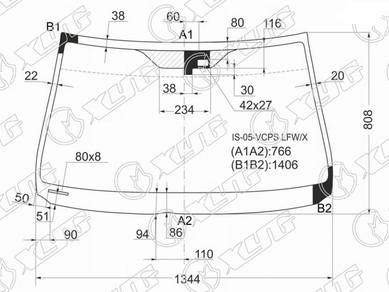 Стекло лобовое LEXUS IS 250, 350 XYG IS-05-VCPS LFW/X 