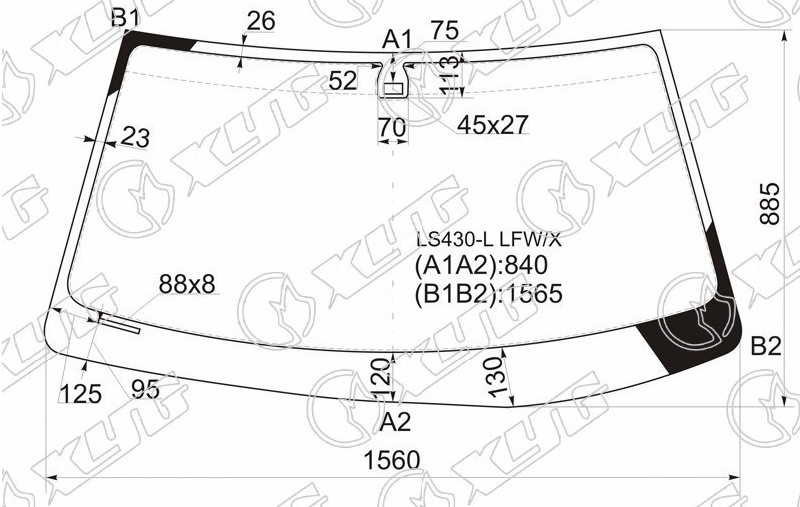 Стекло лобовое LEXUS LS 430 XYG LS430-L LFW/X 