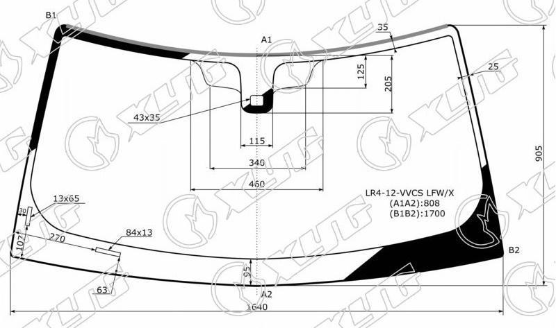 Стекло лобовое LR DISCOVERY XYG LR4-12-VVCS LFW/X 