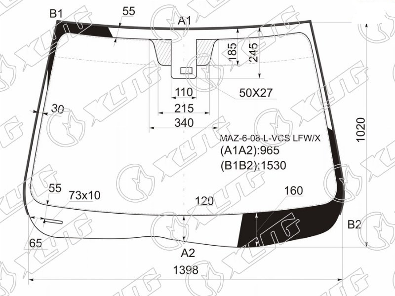 Стекло лобовое MAZDA 6 XYG MAZ-6-08-L-VCS LFW/X 