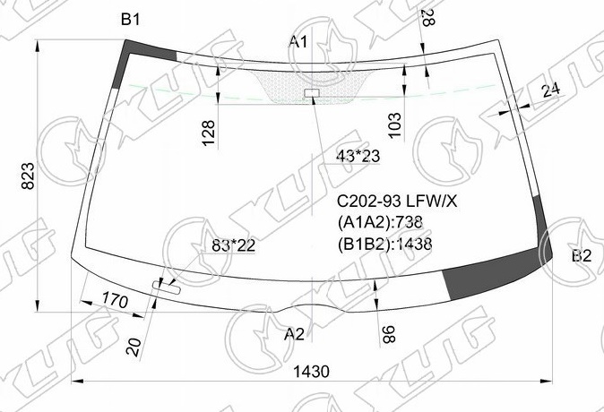 Стекло лобовое MERCEDES-BENZ C CLASS (W202) XYG C202-93 LFW/X 