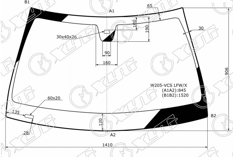 Стекло лобовое MERCEDES-BENZ C-CLASS (W205) XYG W205-VCS LFW/X 