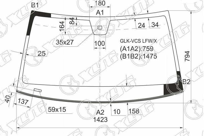 Стекло лобовое MERCEDES-BENZ GLK-CLASS (X204) XYG GLK-VCS LFW/X 