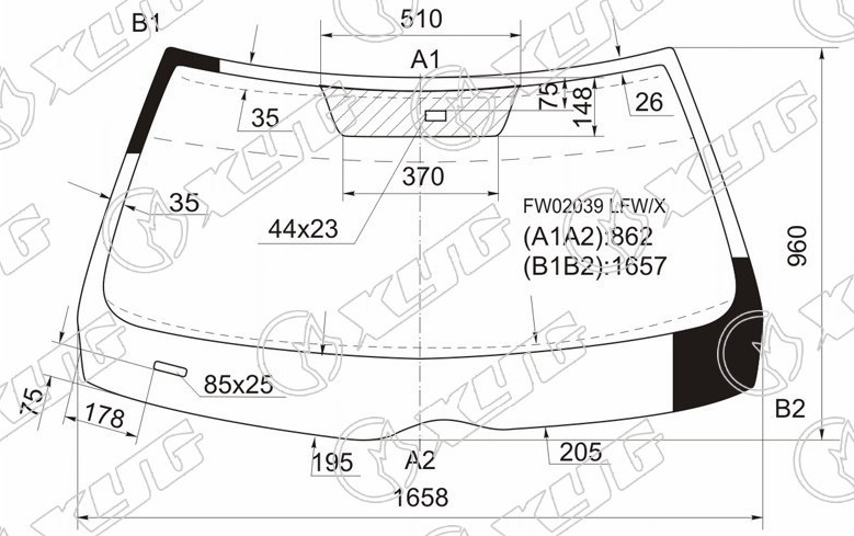 Стекло лобовое MERCEDES-BENZ S-CLASS (W140) XYG FW02039 LFW/X 