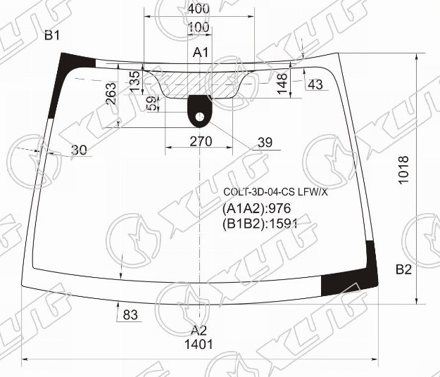 Стекло лобовое MITSUBISHI COLT XYG COLT-3D-04-CS LFW/X 