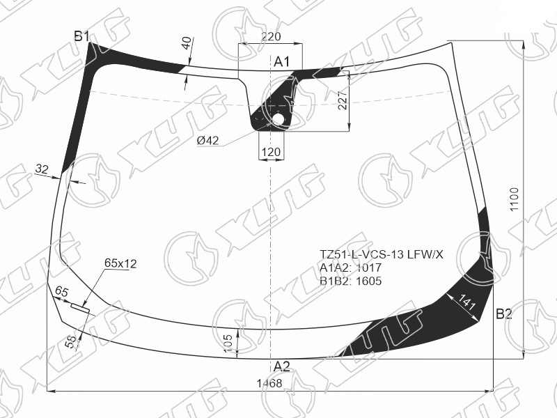 Стекло лобовое NISSAN MURANO XYG TZ51-L-VCS-13 LFW/X 