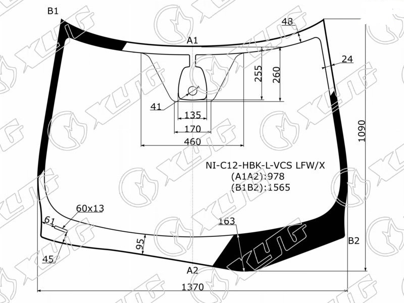 Стекло лобовое NISSAN TIIDA XYG NI-C12-HBK-L-VCS LFW/X 