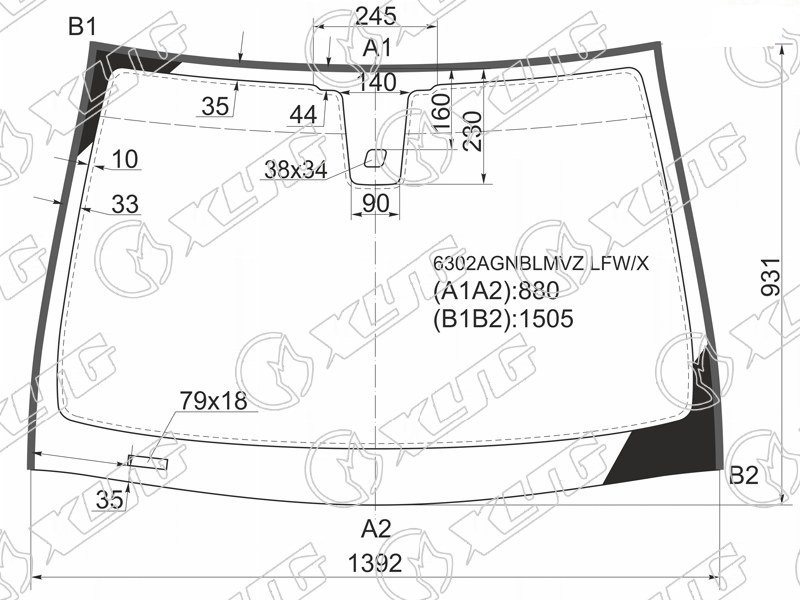 Стекло лобовое OPEL ASTRA XYG 6302AGNBLMVZ LFW/X 