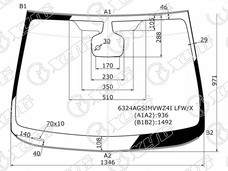 Стекло лобовое OPEL ASTRA XYG 6324AGSIMVWZ4I LFW/X 