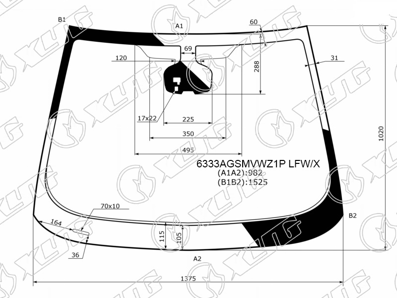 Стекло лобовое OPEL ASTRA XYG 6333AGSMVWZ1P LFW/X 