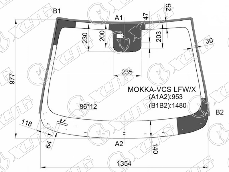 Стекло лобовое OPEL MOKKA XYG MOKKA-VCS LFW/X 