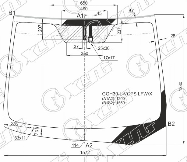 Стекло лобовое TOYOTA ALPHARD XYG GGH30-L-VCPS LFW/X 