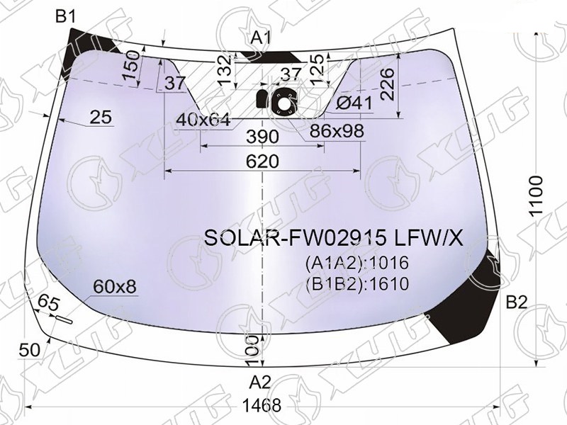 Стекло лобовое атермальное NISSAN MURANO XYG SOLAR-FW02915 LFW/X 