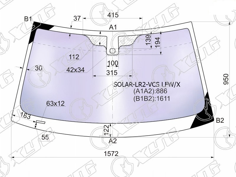 Стекло лобовое атермальное LAND ROVER FREELANDER XYG SOLAR-LR2-VCS LFW/X 