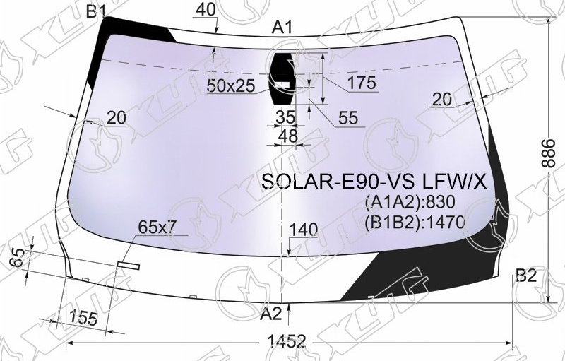 Стекло лобовое атермальное BMW 3 SERIES XYG SOLAR-E90-VS LFW/X 