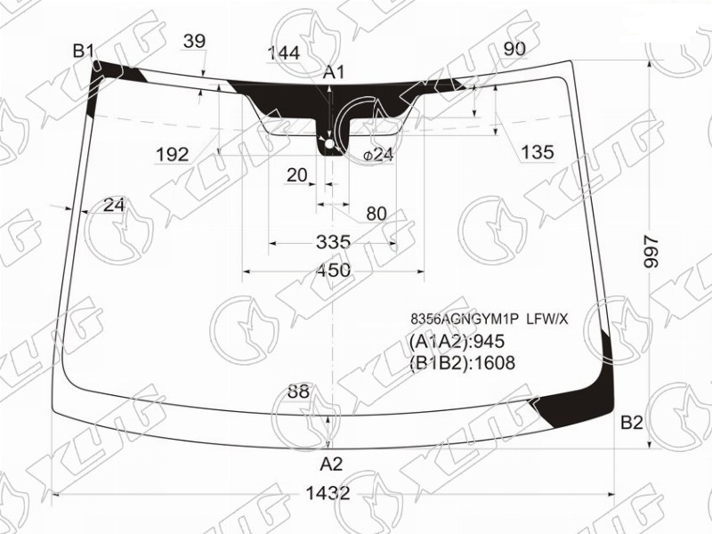 Стекло лобовое TOYOTA COROLLA VERSO XYG 8356AGNGYM1P LFW/X 