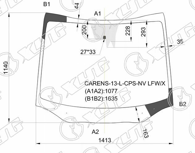 Стекло лобовое KIA CARENS, RONDO XYG CARENS-13-L-CPS-NV LFW/X 