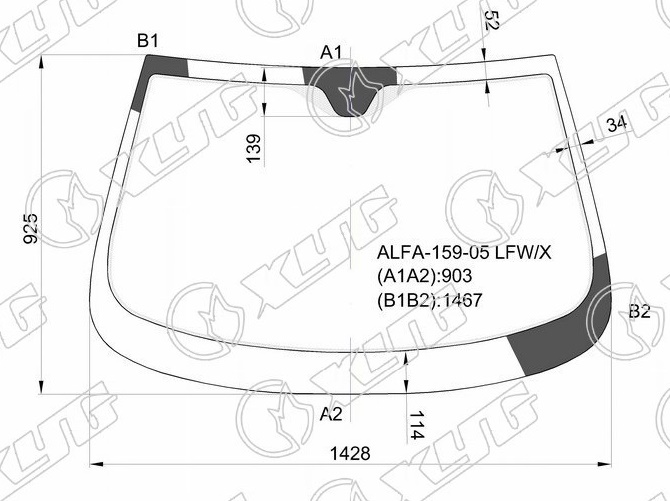 Стекло лобовое ALFA ROMEO 159 XYG ALFA-159-05 LFW/X 