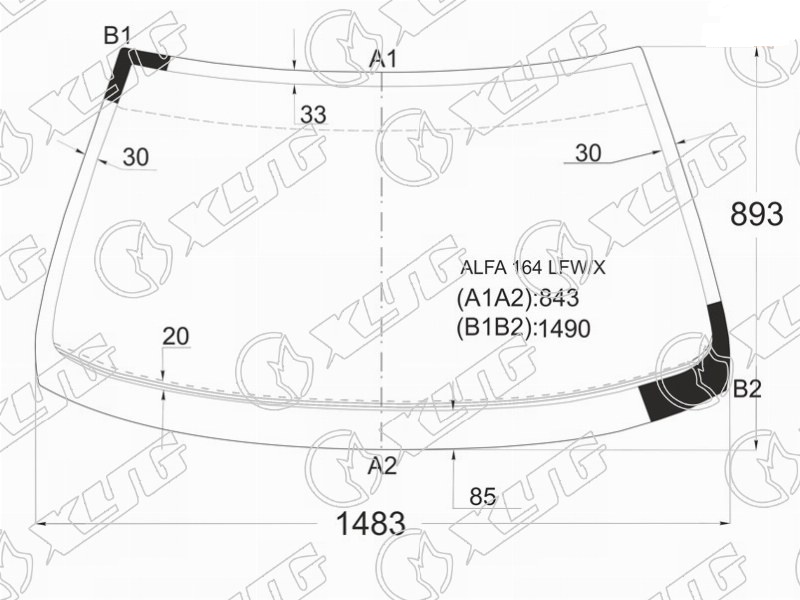 Стекло лобовое ALFA ROMEO 164 XYG ALFA164 LFW/X 