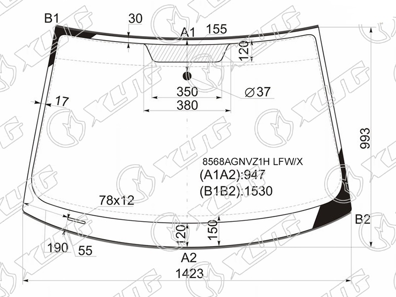 Стекло лобовое VOLKSWAGEN GOLF XYG 8568AGNVZ1H LFW/X 