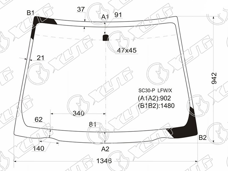 Стекло лобовое TOYOTA YARIS XYG SC30-P LFW/X 