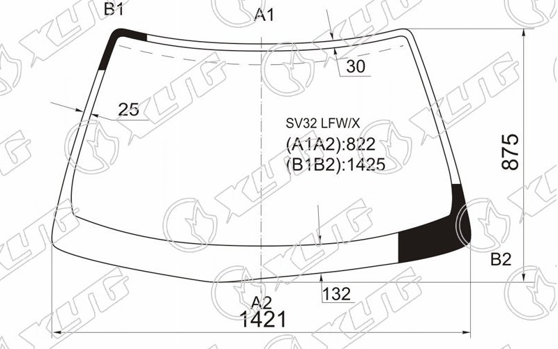 Стекло лобовое TOYOTA VISTA, CAMRY XYG SV32 LFW/X 