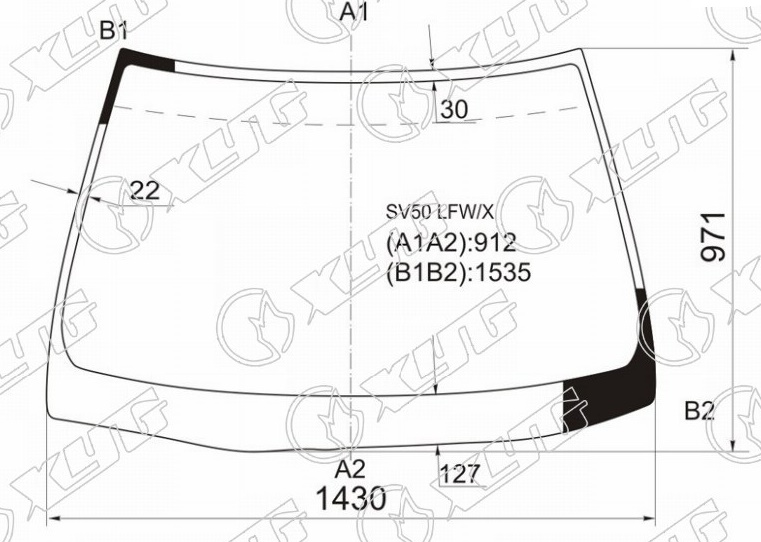 Стекло лобовое TOYOTA VISTA ARDEO XYG SV50 LFW/X 