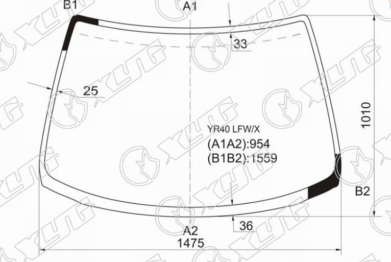 Стекло лобовое TOYOTA TOWNACE NOAH, LITEACE XYG YR40 LFW/X 