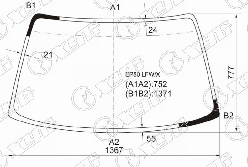 Стекло лобовое TOYOTA STARLET XYG EP80 LFW/X 