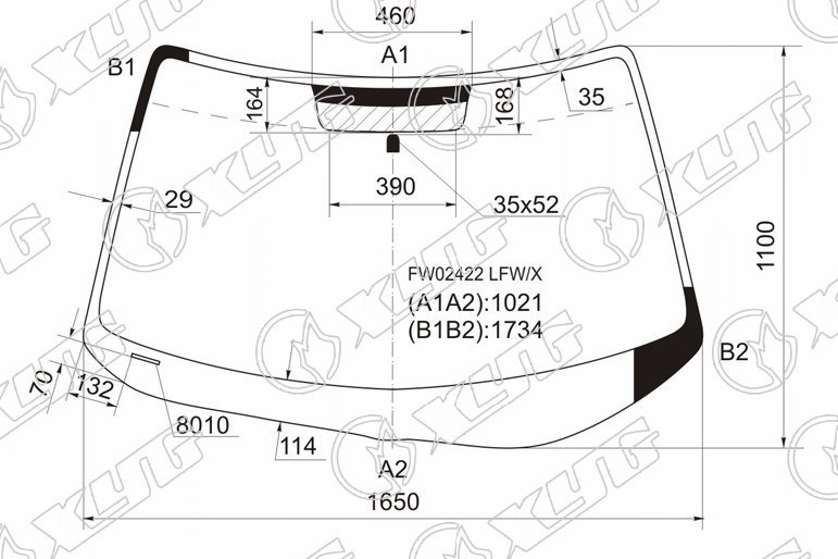 Стекло лобовое TOYOTA SIENNA XYG FW02422 LFW/X 