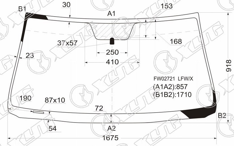 Стекло лобовое TOYOTA SEQUOIA, TUNDRA PICKUP XYG FW02721 LFW/X 