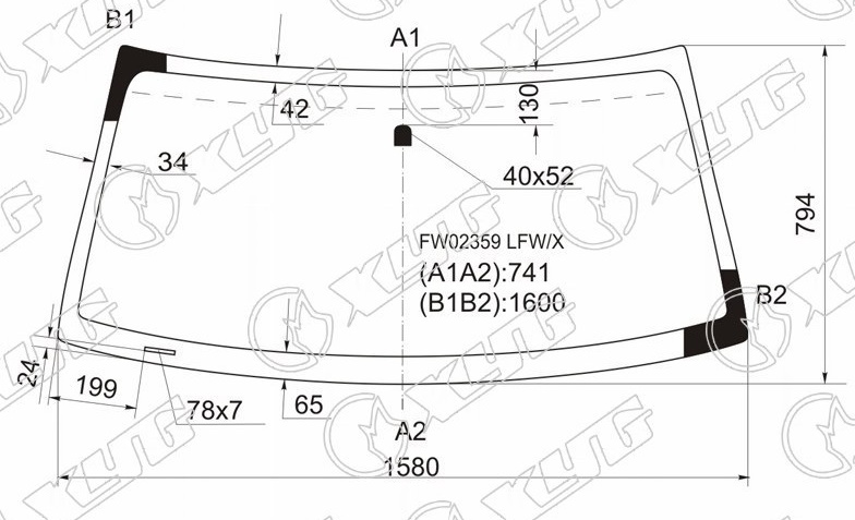 Стекло лобовое TOYOTA SEQUOIA, TUNDRA PICKUP XYG FW02359 LFW/X 