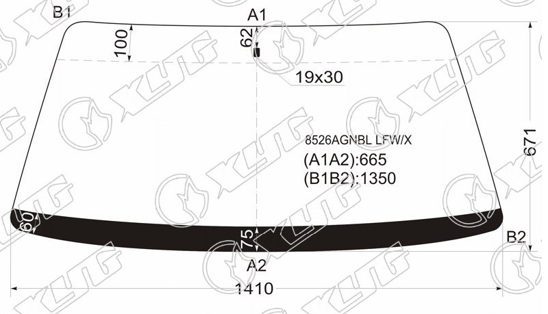 Стекло лобовое AUDI 80 XYG 8526AGNBL LFW/X 